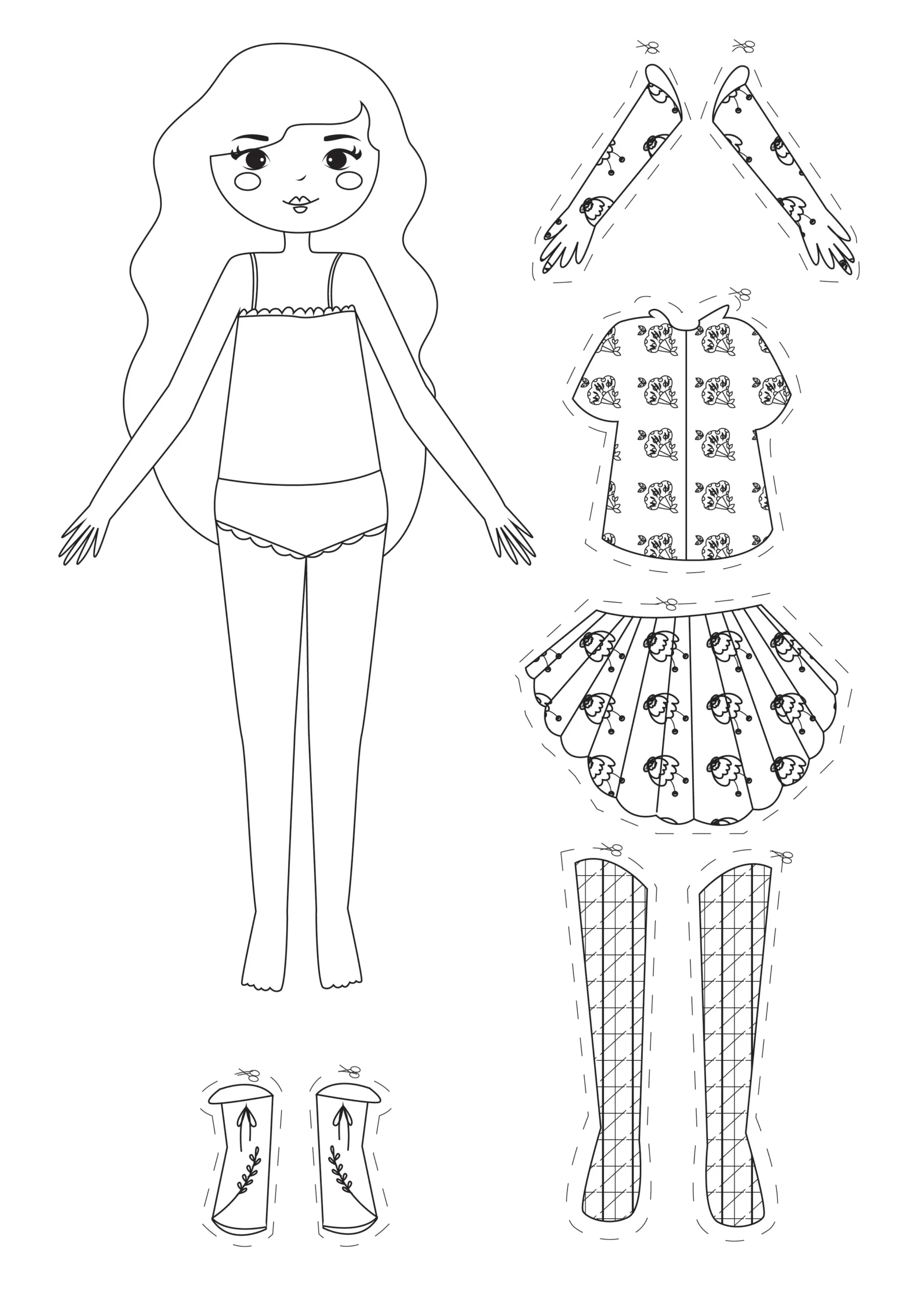 paper doll coloring pages