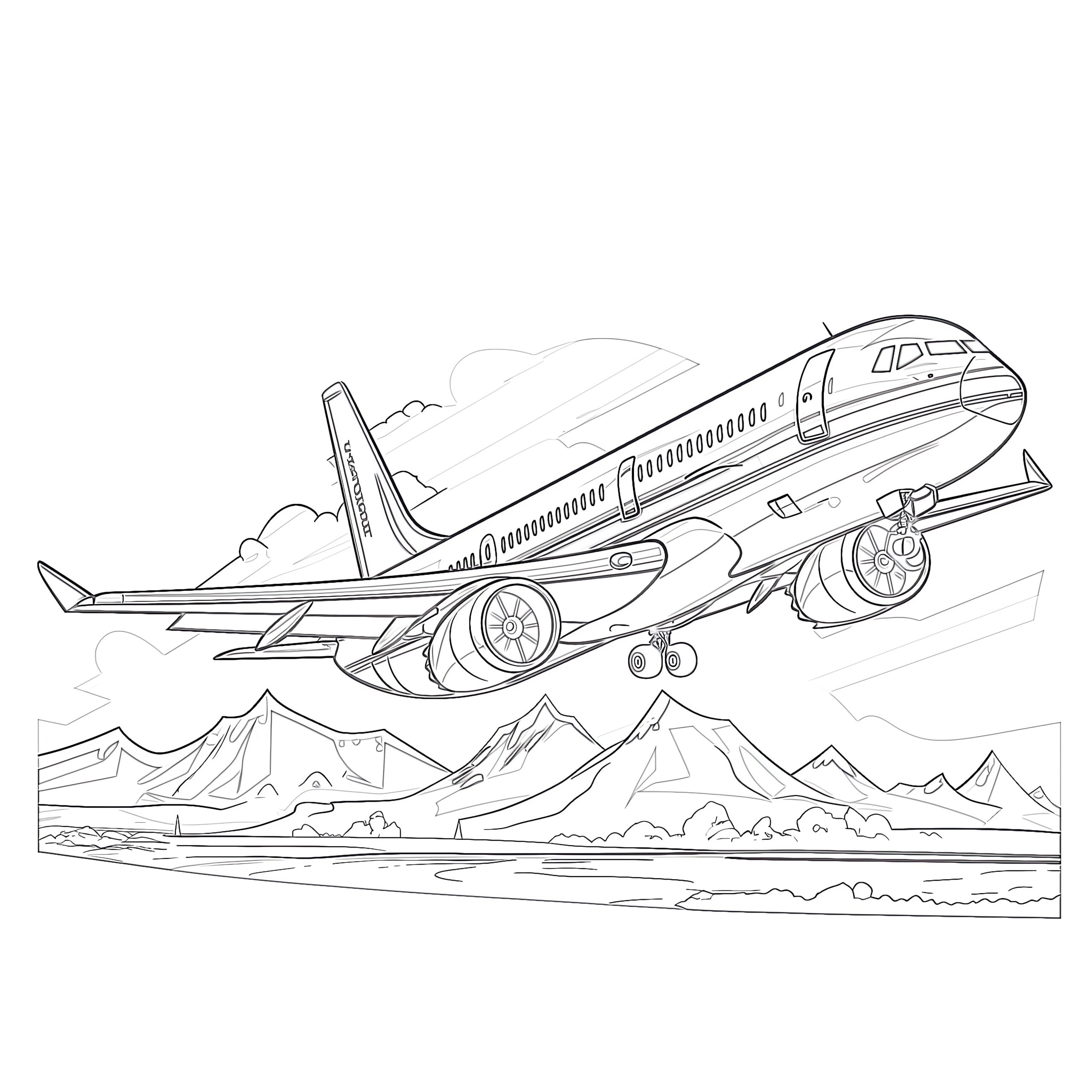 plane pictures to color