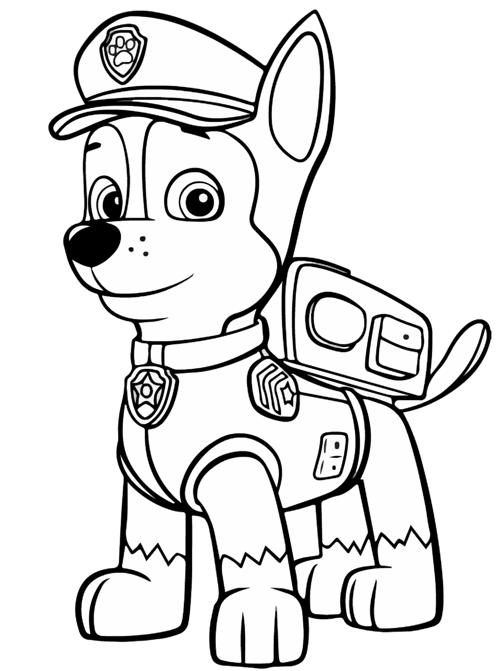 Paw Patrol Chase Coloring Page Free Printable