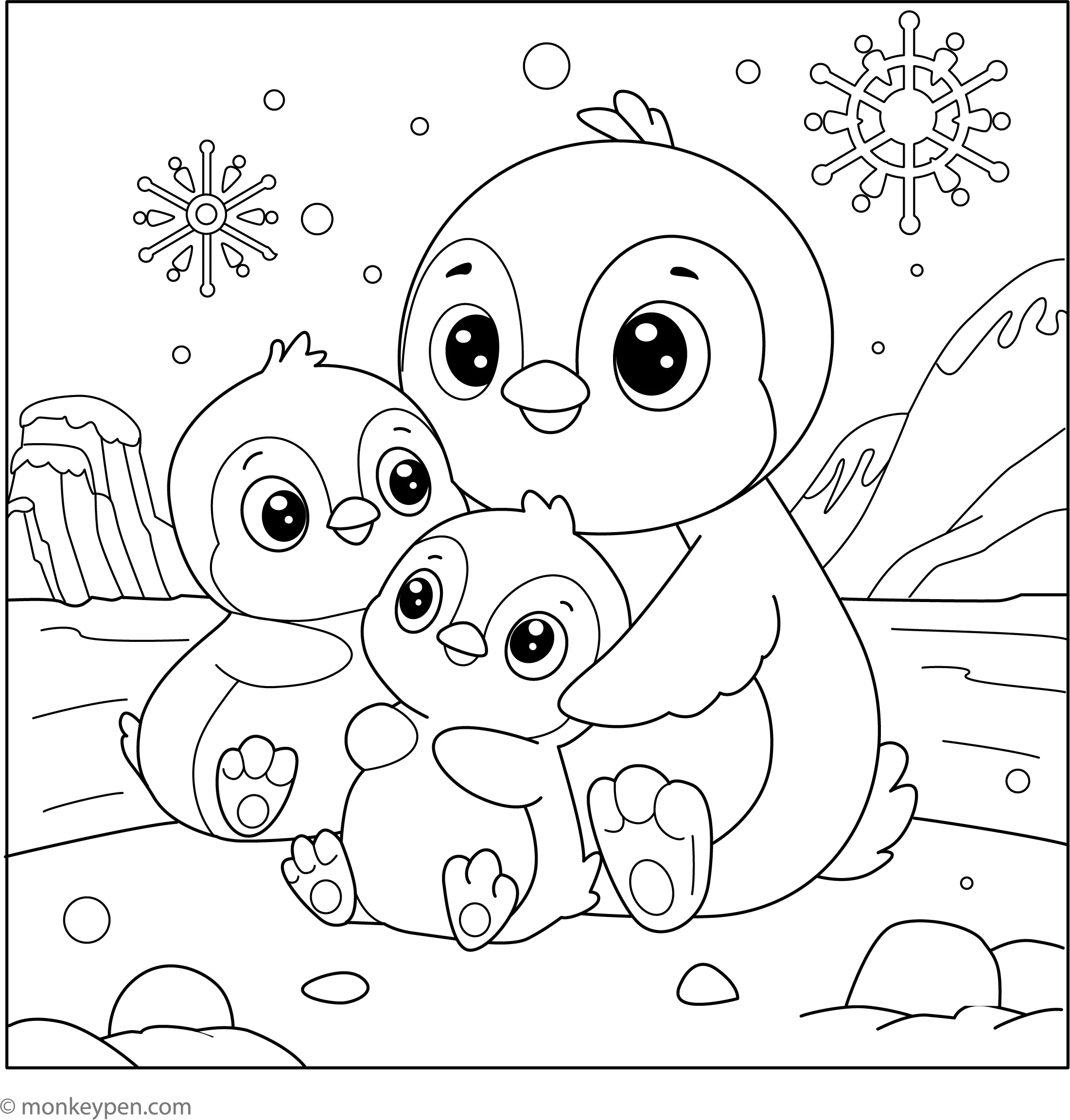 Penguin Family Coloring Page Free Printable PDF For Kids Penguin Family Coloring Page Free Printable PDF For Kids