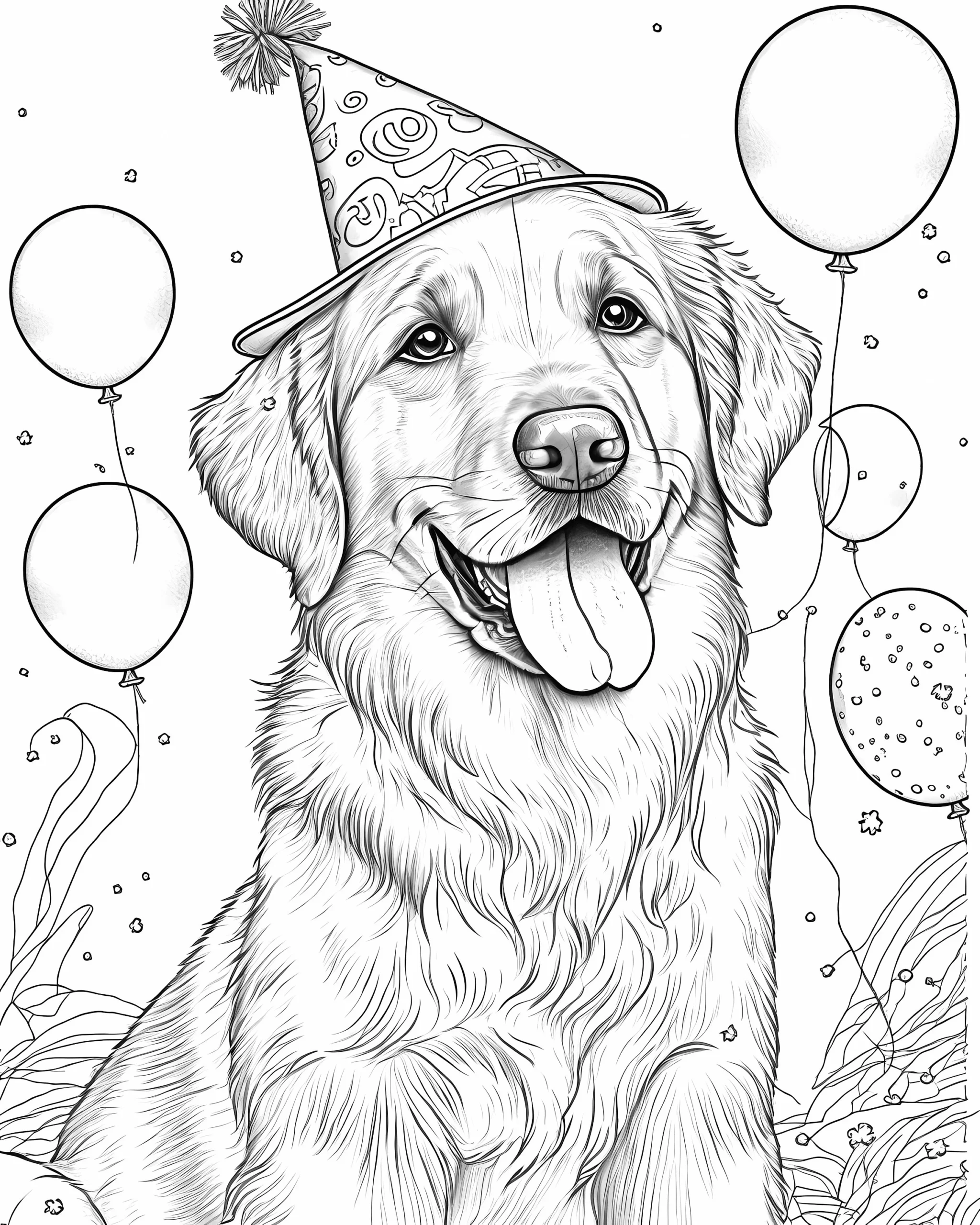 golden retriever coloring page