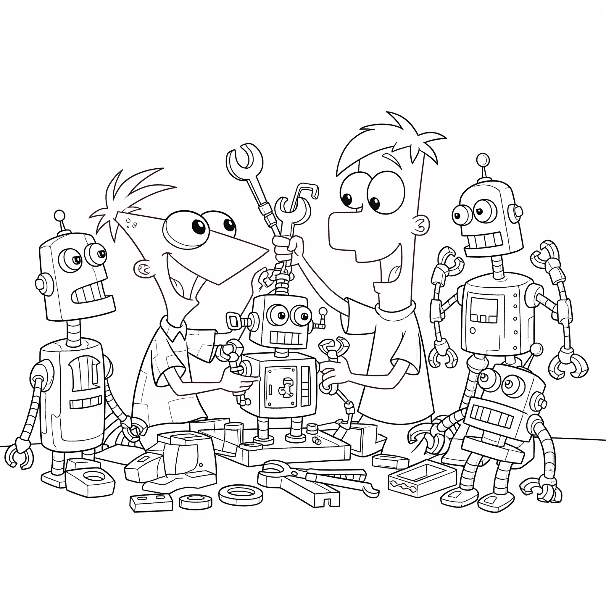 phineas and ferb coloring pages