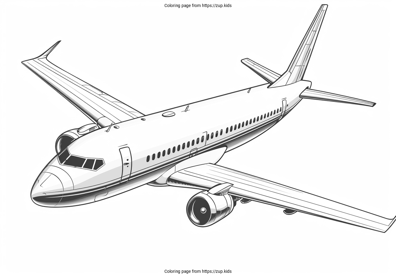 Plane Coloring Page From Zup kids