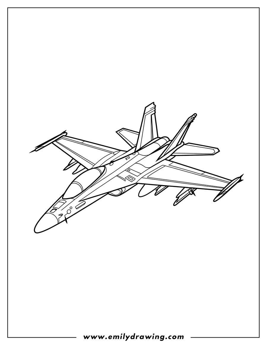 Plane Coloring Pages Emily Drawing