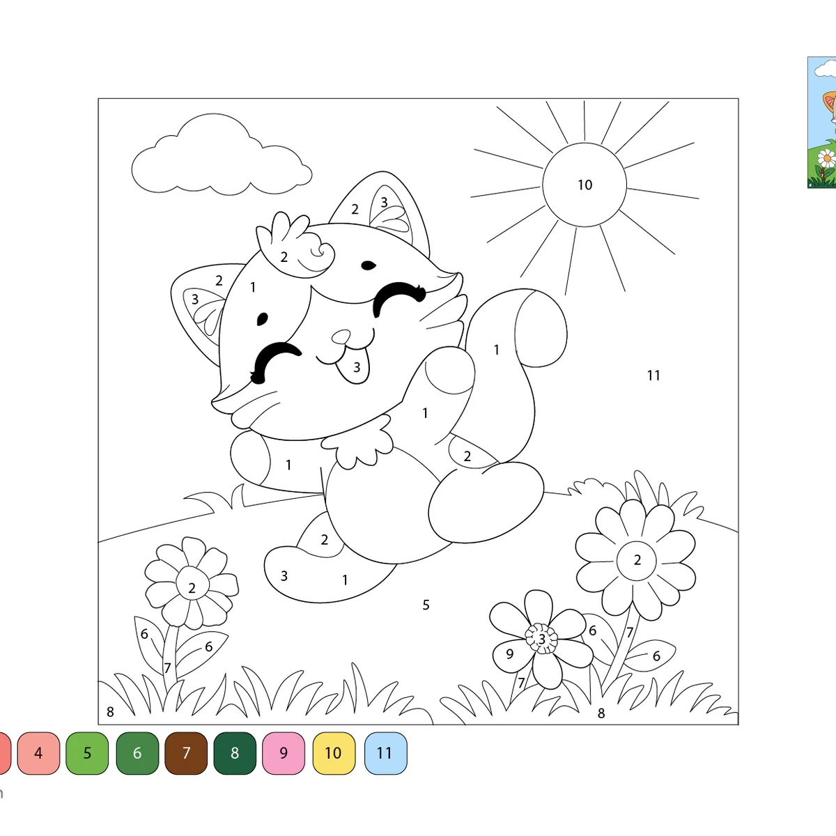 Playful Kitten Color By Number Free Pet Themed Printables Playful Kitten Color By Number Free Pet Themed Printables