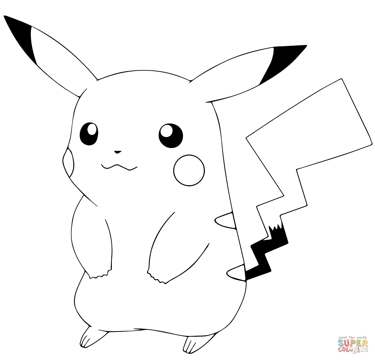 Pok mon GO Pikachu Coloring Page Free Printable