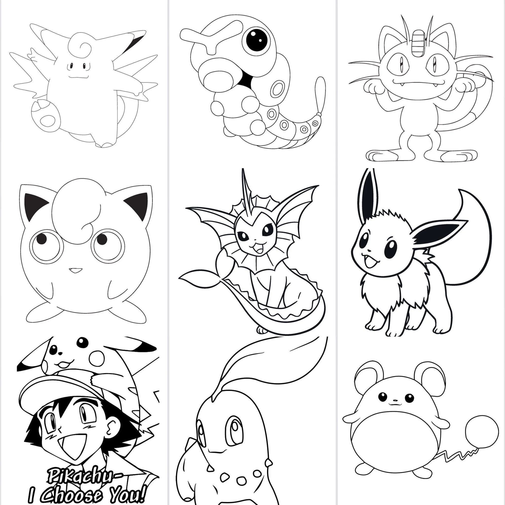 Pokemon Coloring Pages anime Art kids Fun Activities digital Download printable Pages digital Download anime Art boys girls coloring Pages Etsy