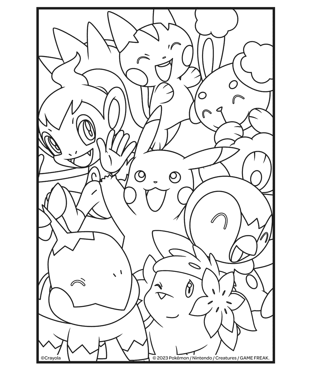 Pokemon Pikachu Piplup And Friends Coloring Page