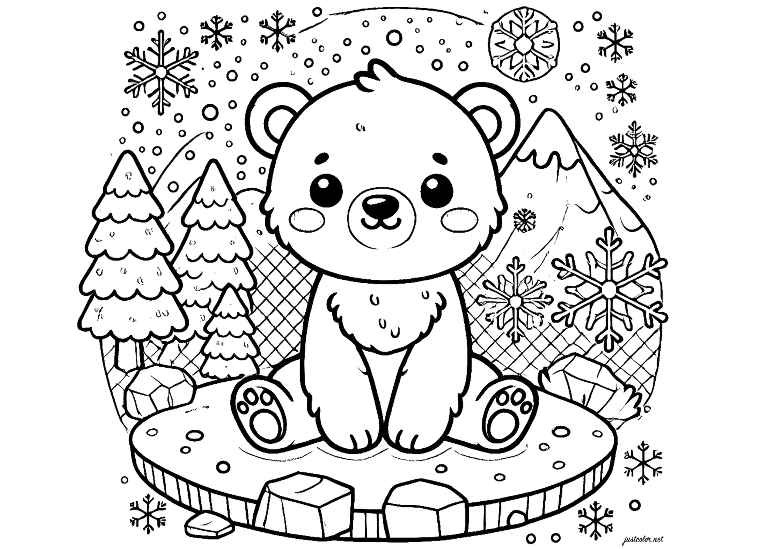 Polar Bear On A Block Of Ice Bears And Cubs Coloring Pages Polar Bear On A Block Of Ice Bears And Cubs Coloring Pages