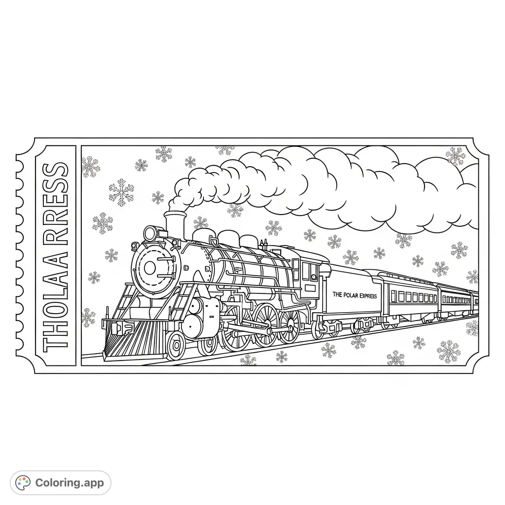 polar express coloring page polar express coloring page