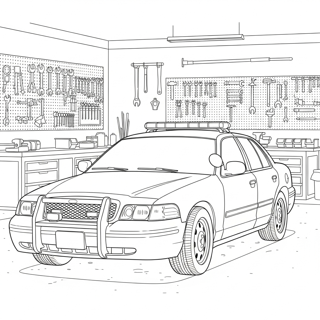 police car coloring page