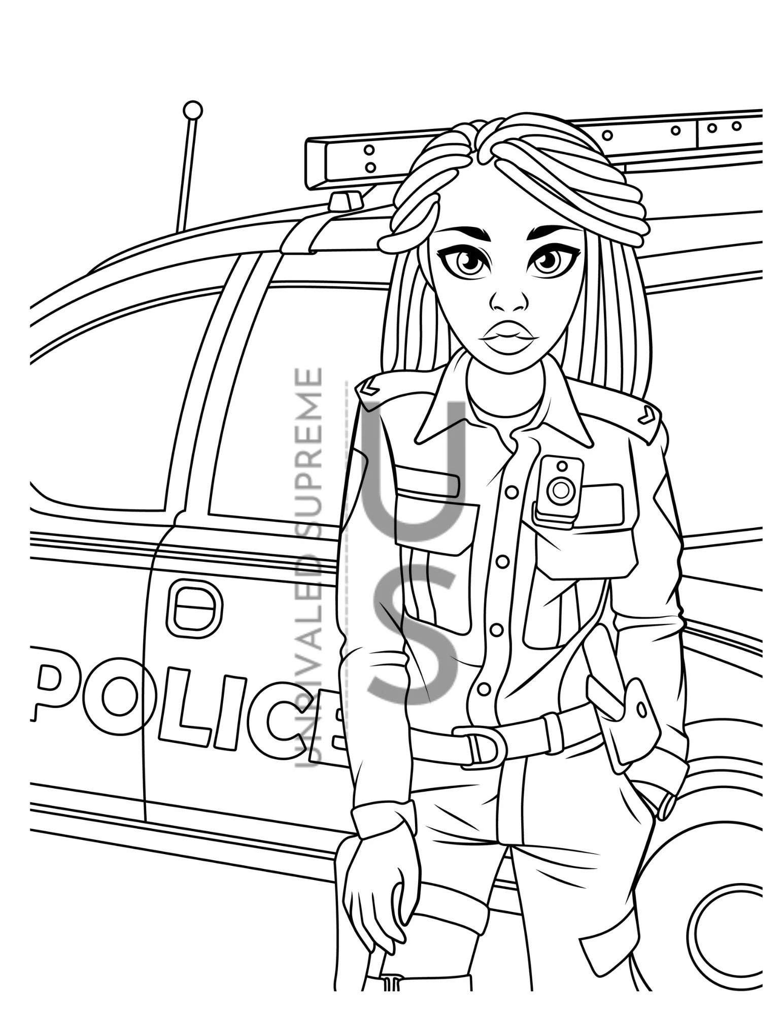 coloring pages for police