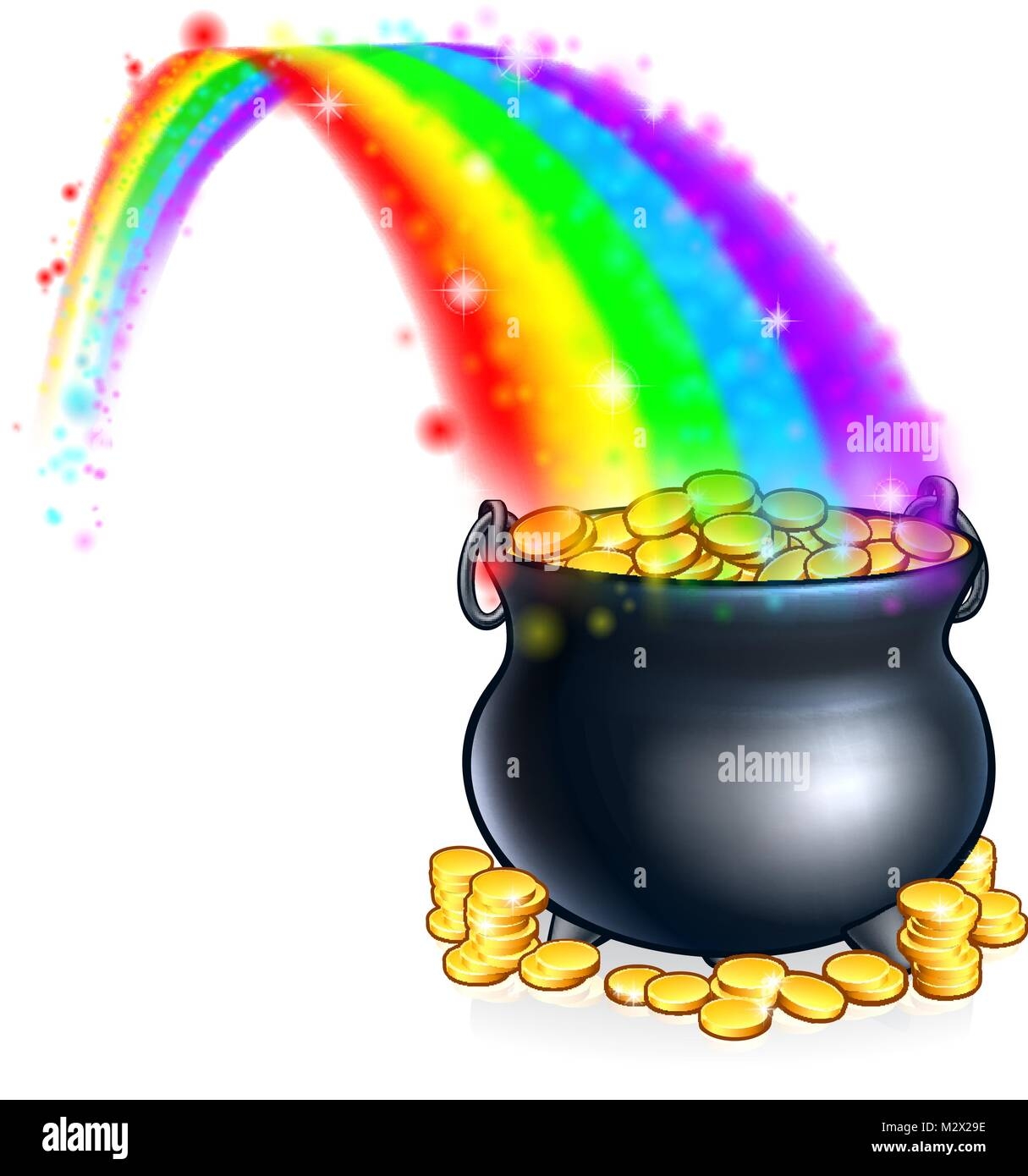 Pot Of Gold At The End Of The Rainbow Stock Vector Image Art Alamy Pot Of Gold At The End Of The Rainbow Stock Vector Image Art Alamy