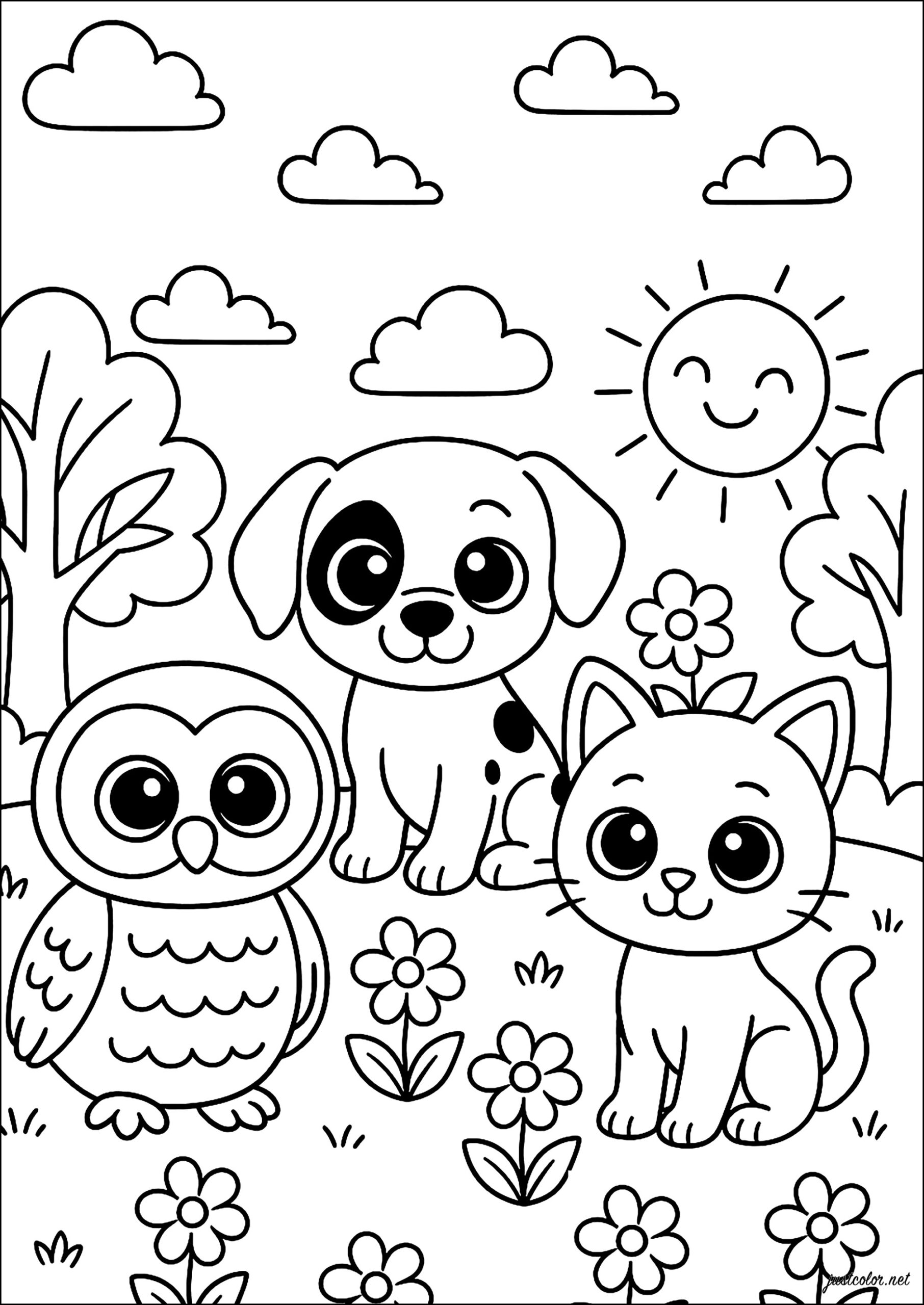 coloring pages of cute animals