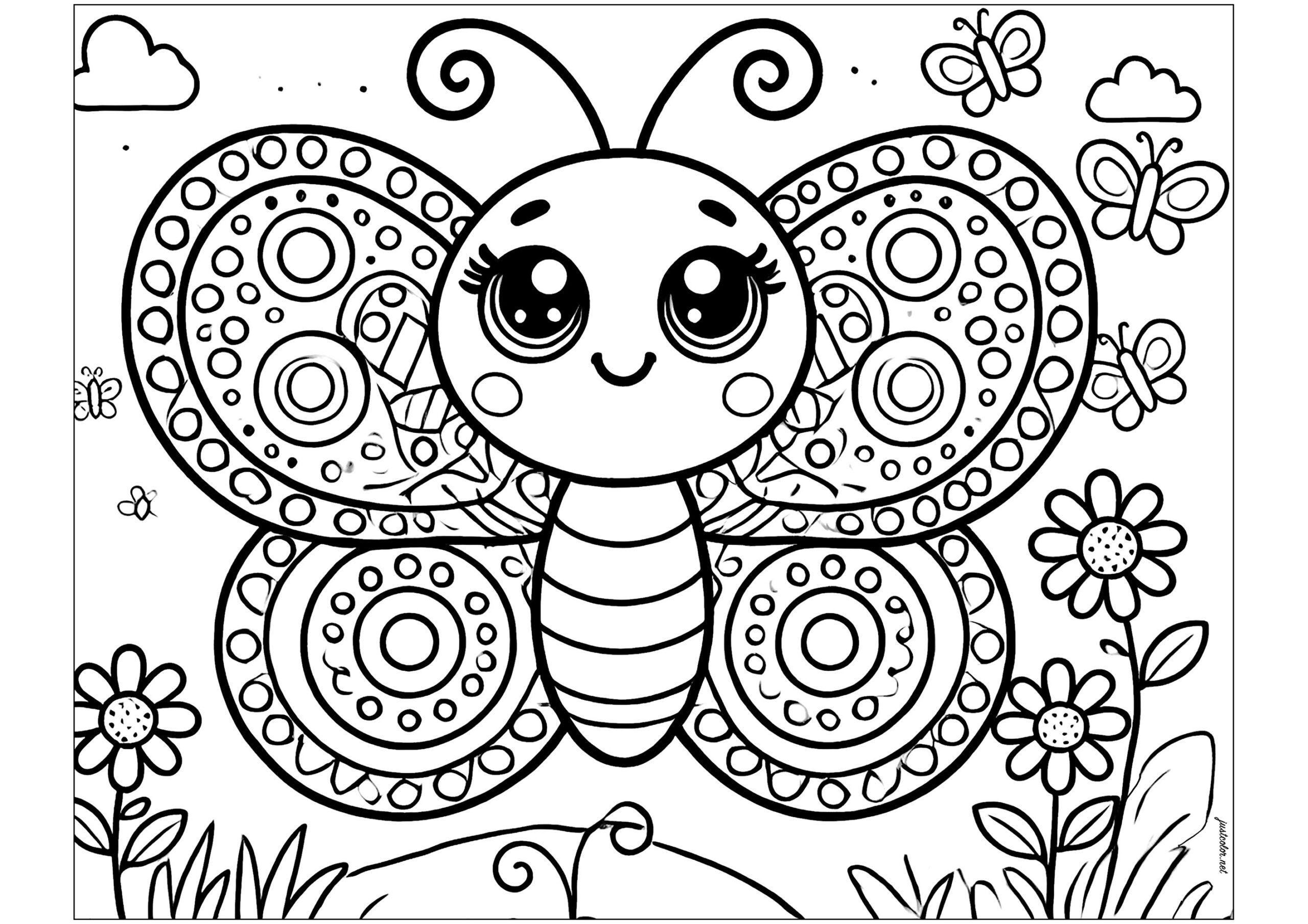 Pretty Butterfly With Beautiful Patterns In The Wings Butterfly Coloring Pages
