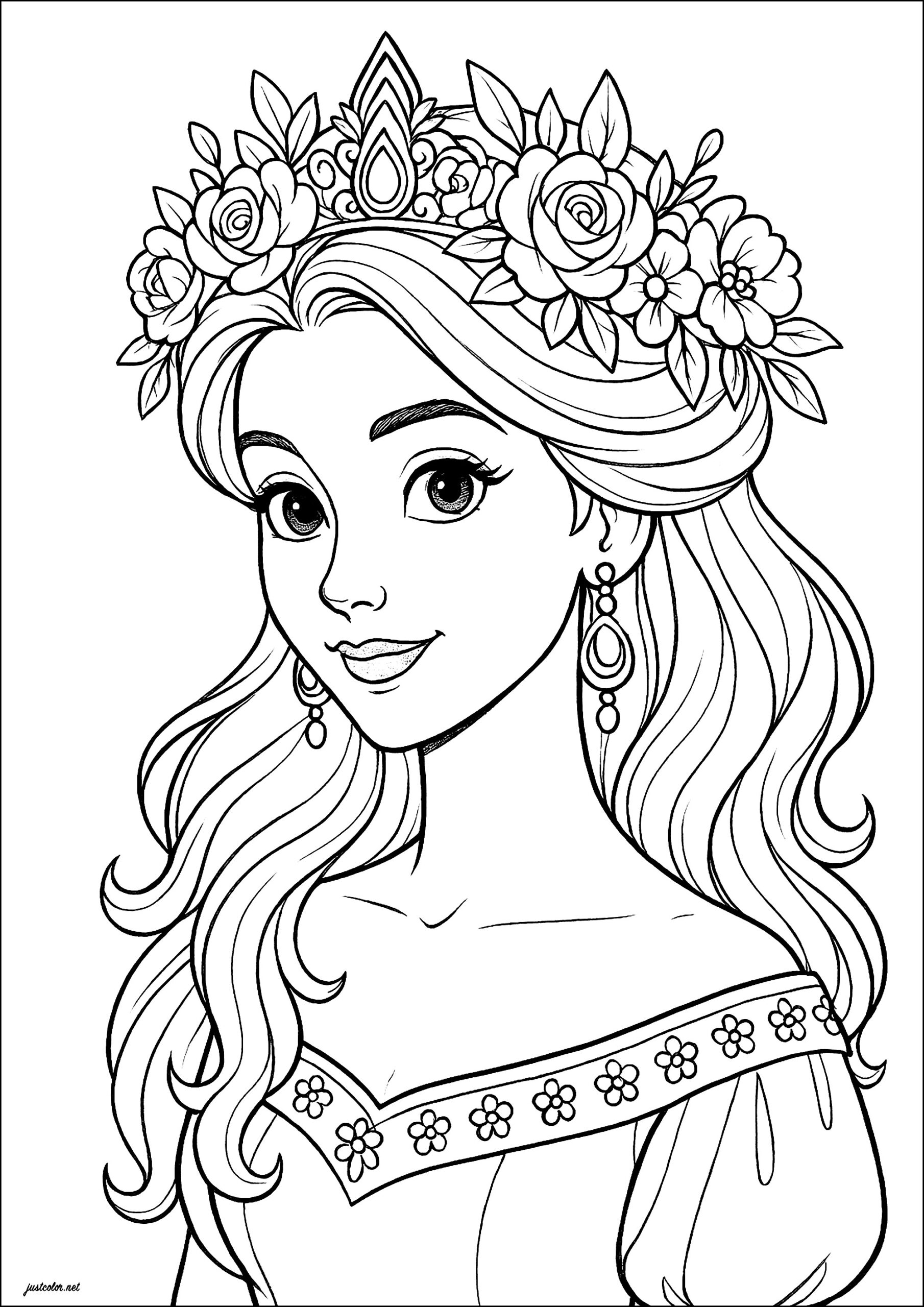 colouring pages disney princesses printable