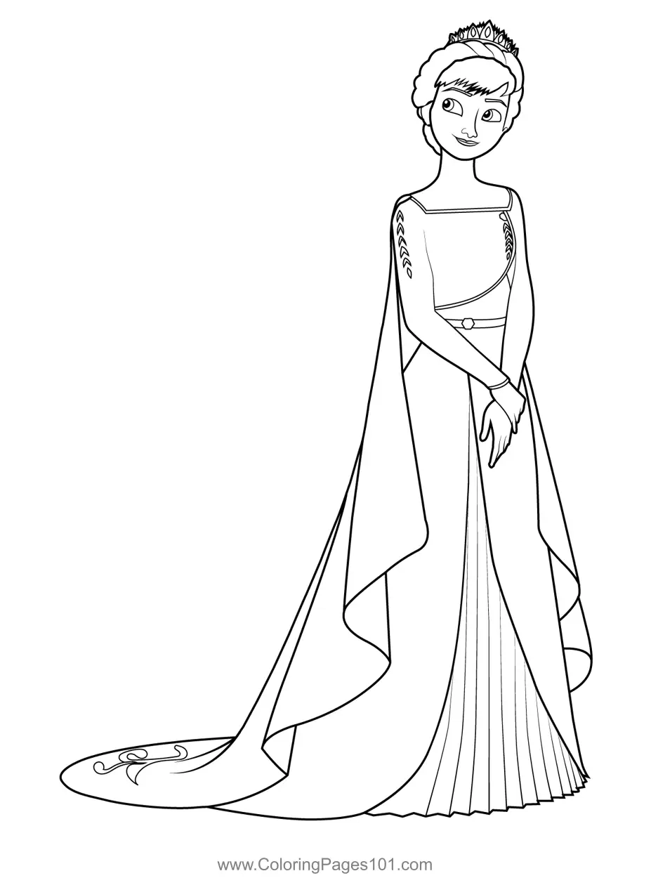 Princess Anna 11 Coloring Page For Kids Free Anna Printable Coloring Pages Online For Kids ColoringPages101 Coloring Pages For Kids