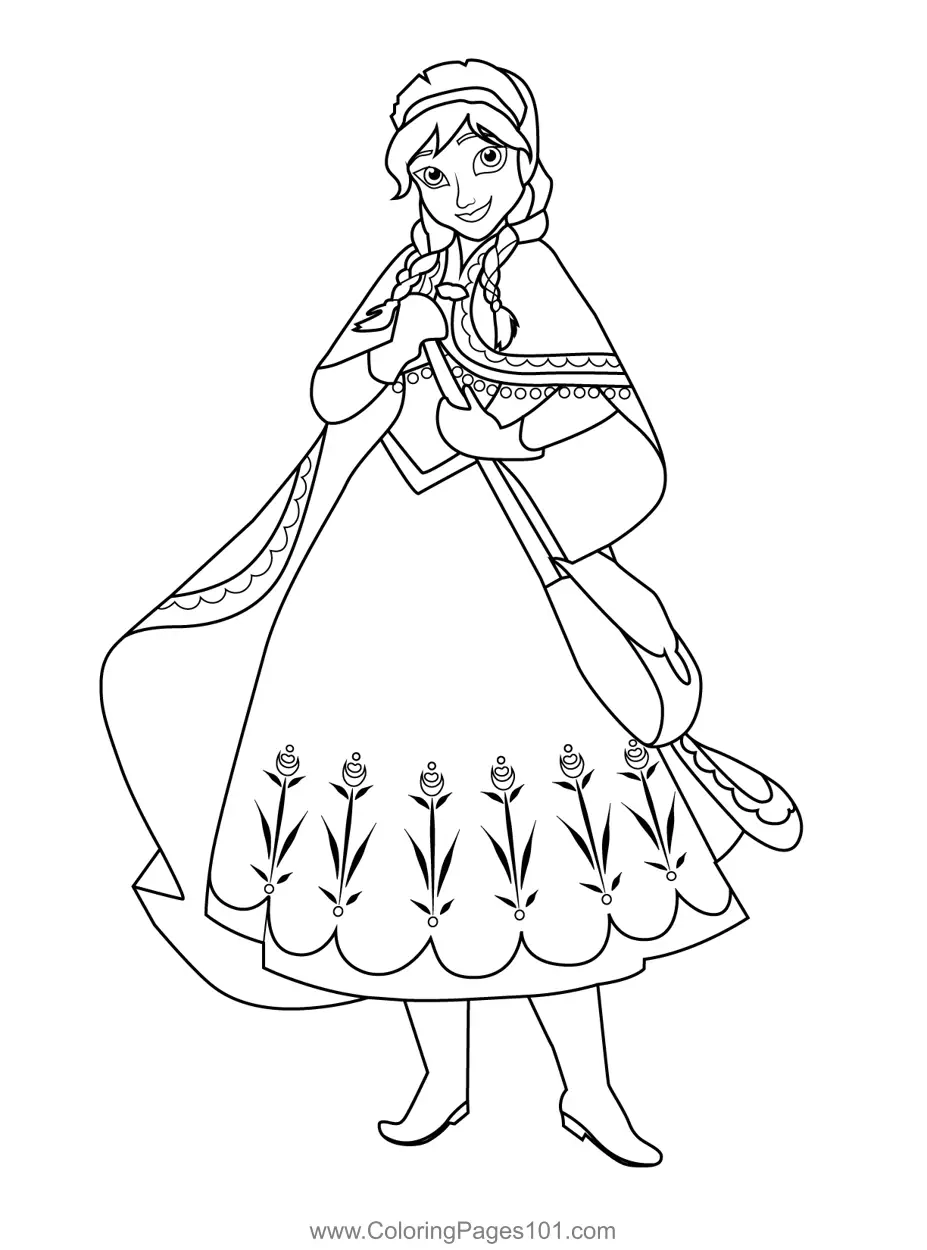Princess Anna 20 Coloring Page For Kids Free Anna Printable Coloring Pages Online For Kids ColoringPages101 Coloring Pages For Kids