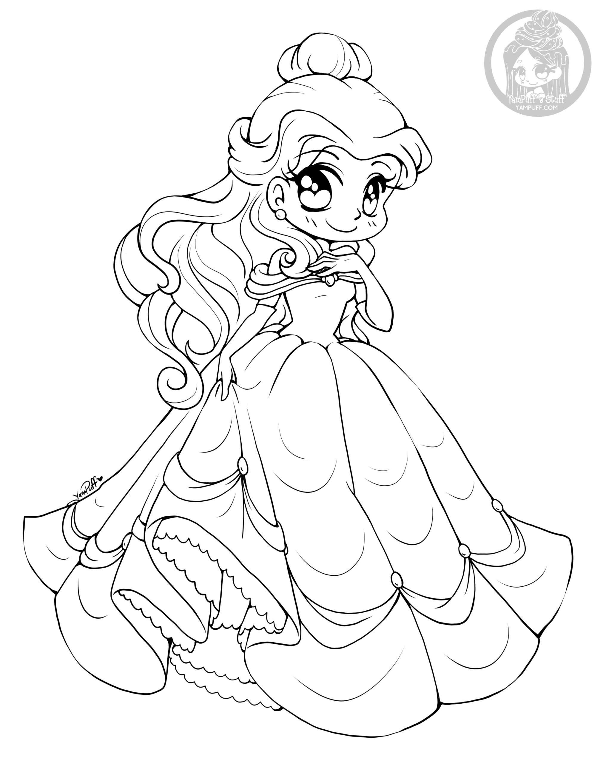 Princess Belle Lineart Beauty And The Beast YamPuff s Stuff