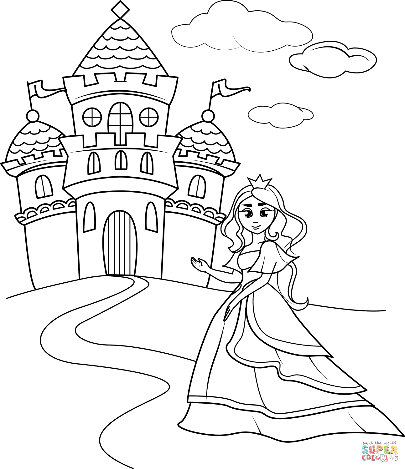 Princess Castle Coloring Page Free Printable