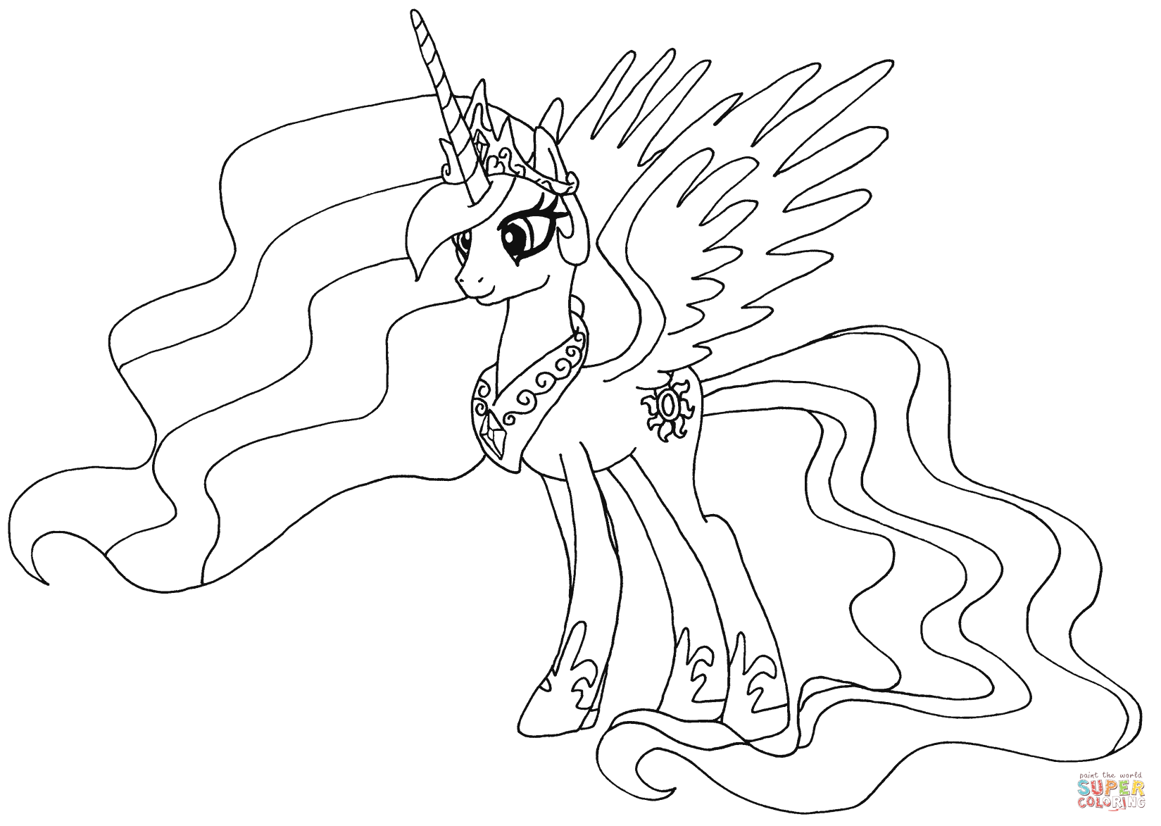 Princess Celestia Coloring Page Free Printable