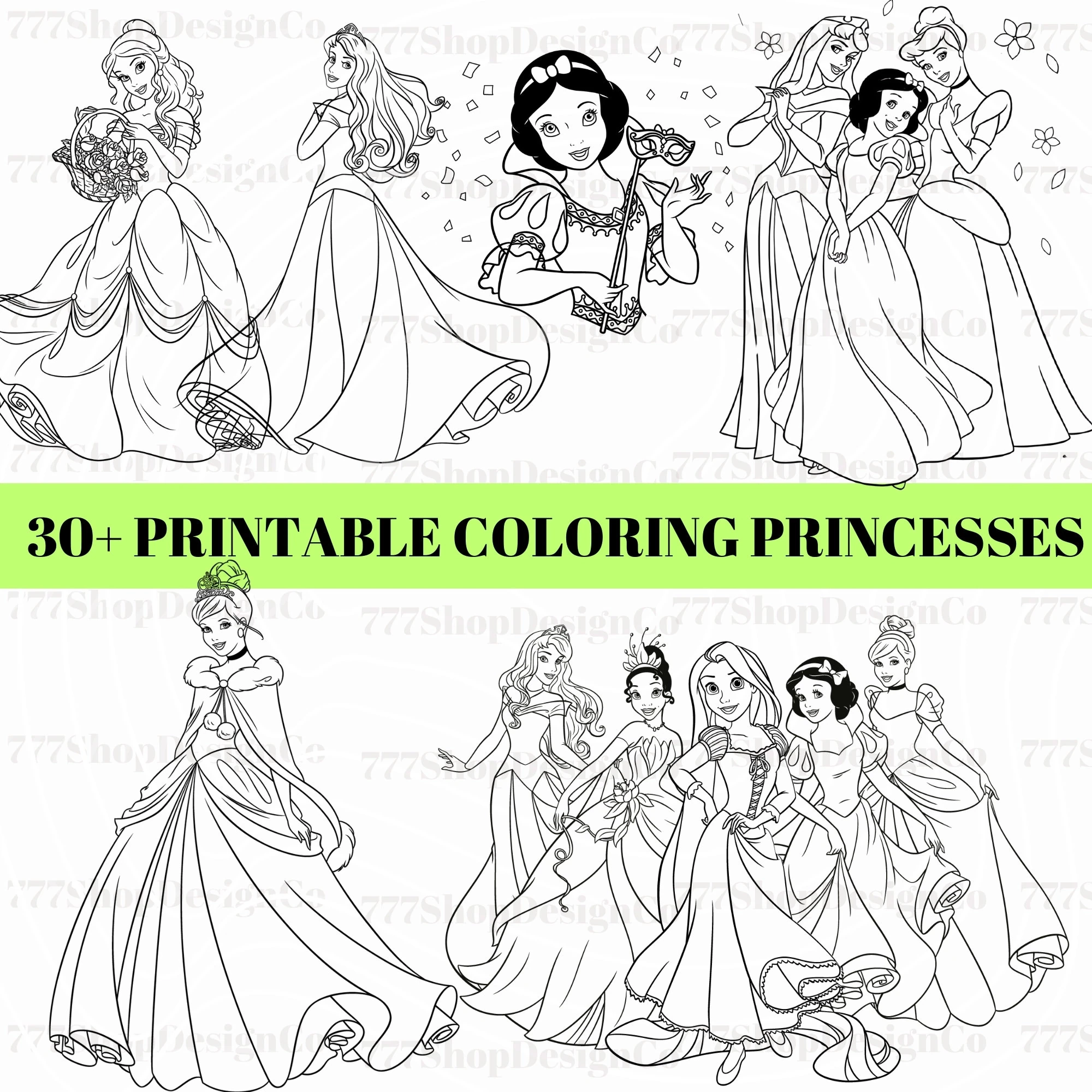 all the princesses coloring pages