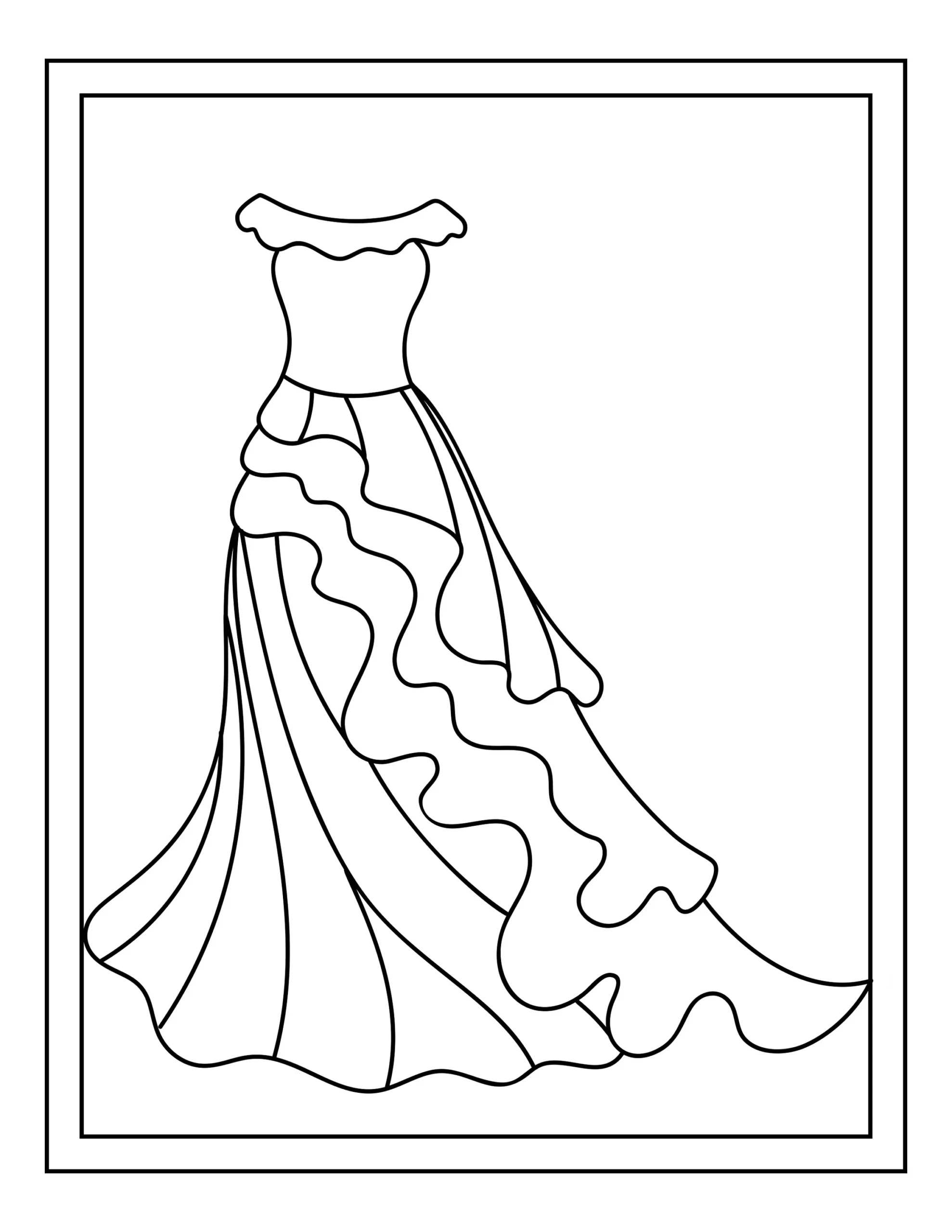 Princess Dress Printable 16 Coloring Pages Etsy