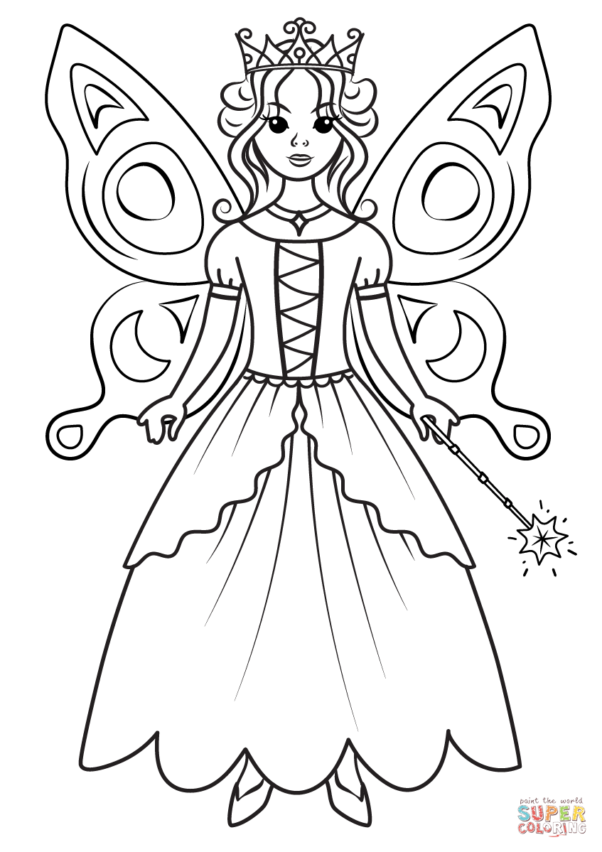 Princess Fairy Coloring Page Free Printable
