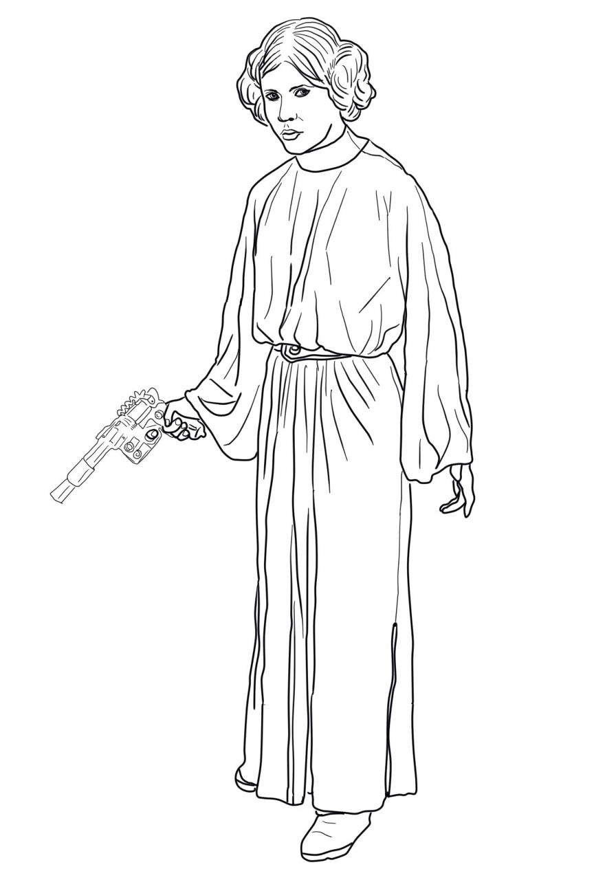 Princess Leia Coloring Page Free Printable Princess Leia Coloring Page Free Printable