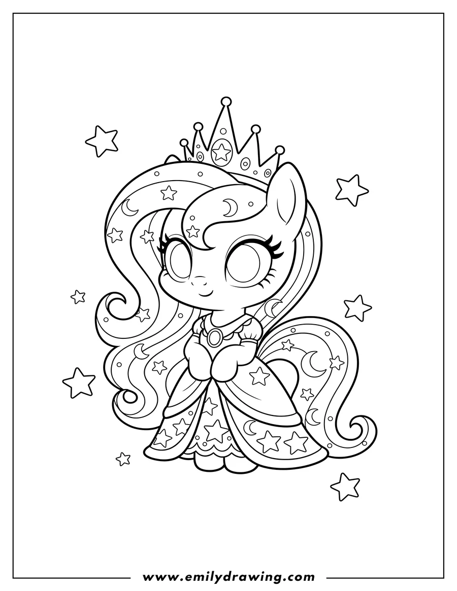 Princess Luna Coloring Pages Emily Drawing