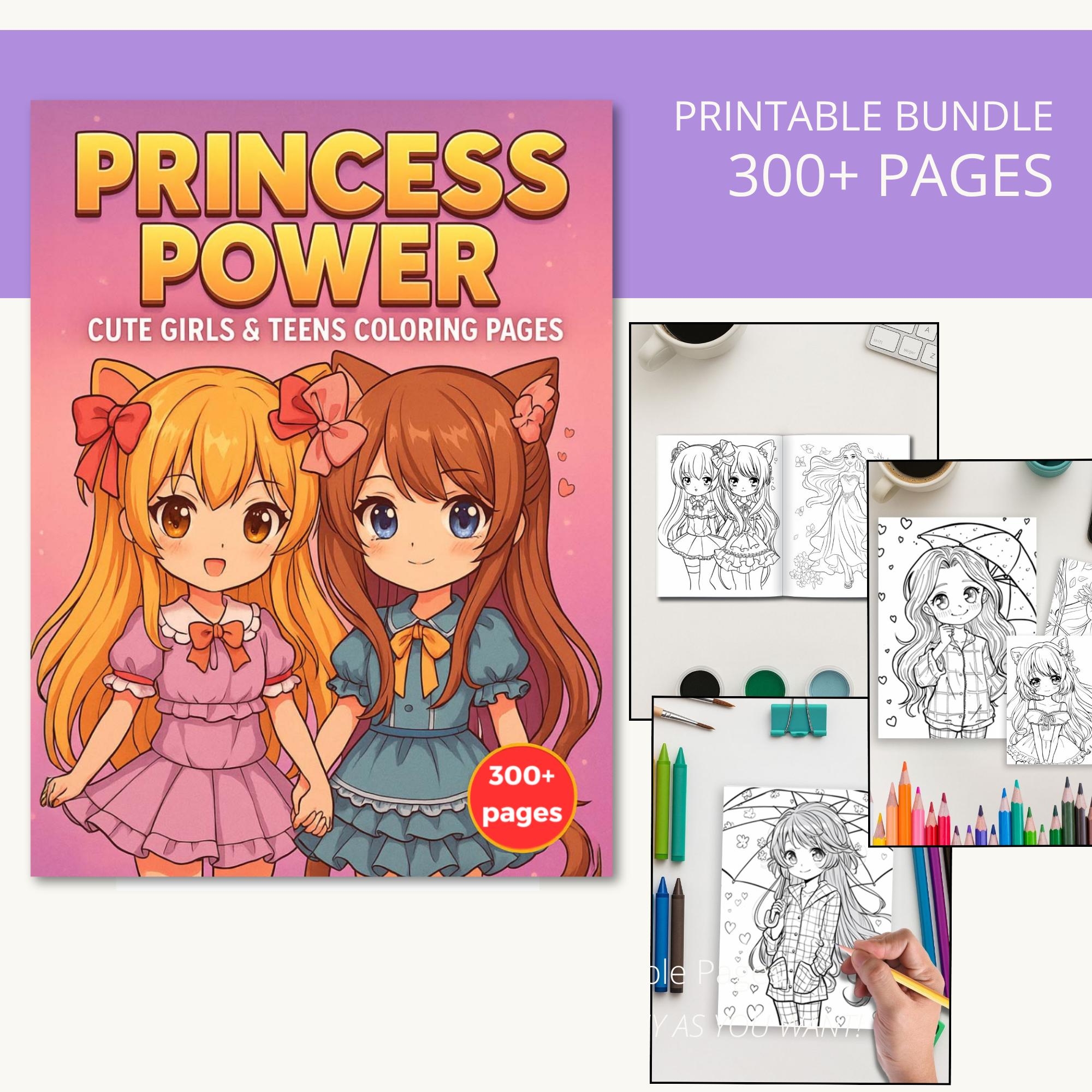 Princess Power 320 Girls Teens Coloring Pages Etsy Canada Princess Power 320 Girls Teens Coloring Pages Etsy Canada