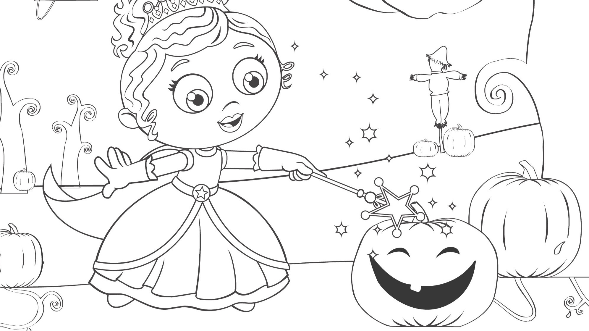 Princess Presto s Halloween Coloring Page Kids Coloring Pages PBS KIDS For Parents