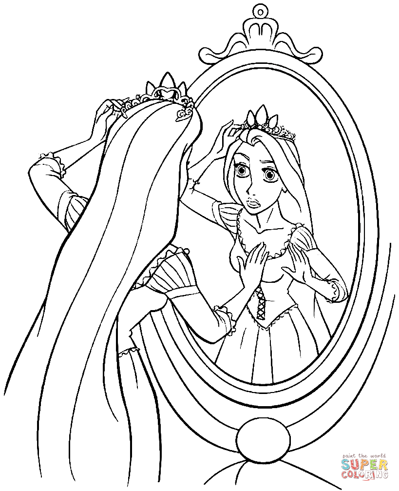 Princess Rapunzel Coloring Page Free Printable