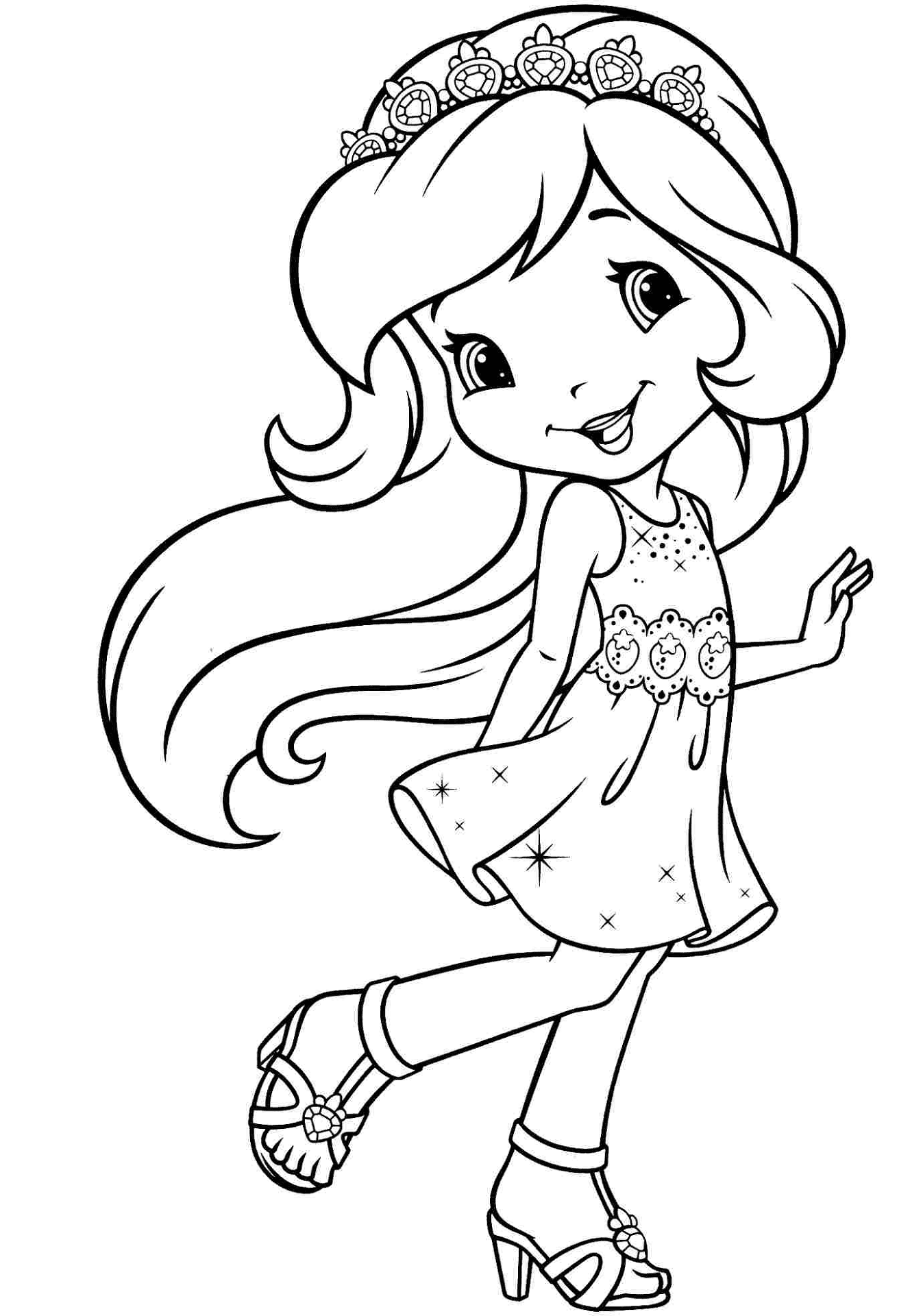 Princess Strawberry Shortcake Coloring Page Free Printable