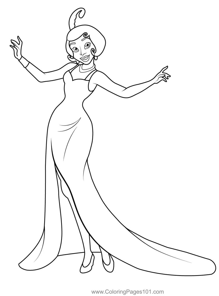Princess Tiana Standing Coloring Page For Kids Free Tiana Printable Coloring Pages Online For Kids ColoringPages101 Coloring Pages For Kids
