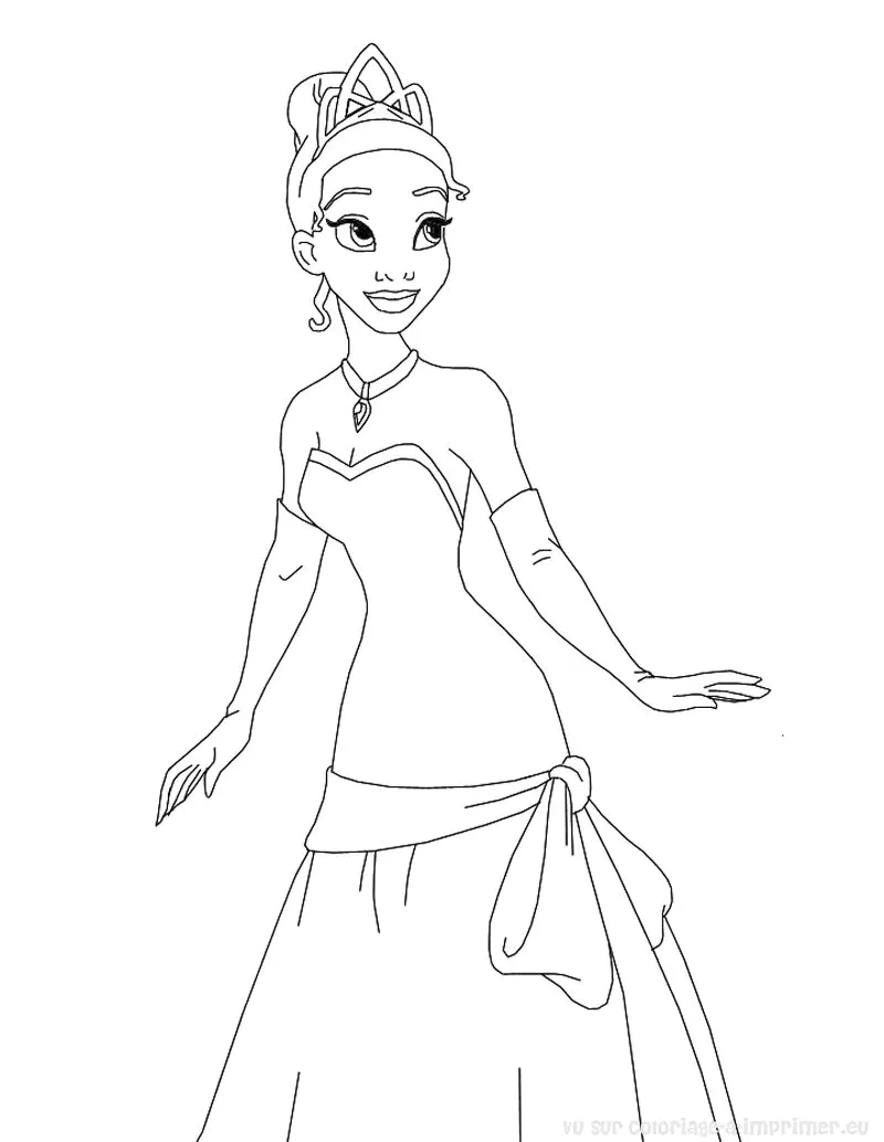 Princess Tiana The Princess And The Frog Coloring Pages