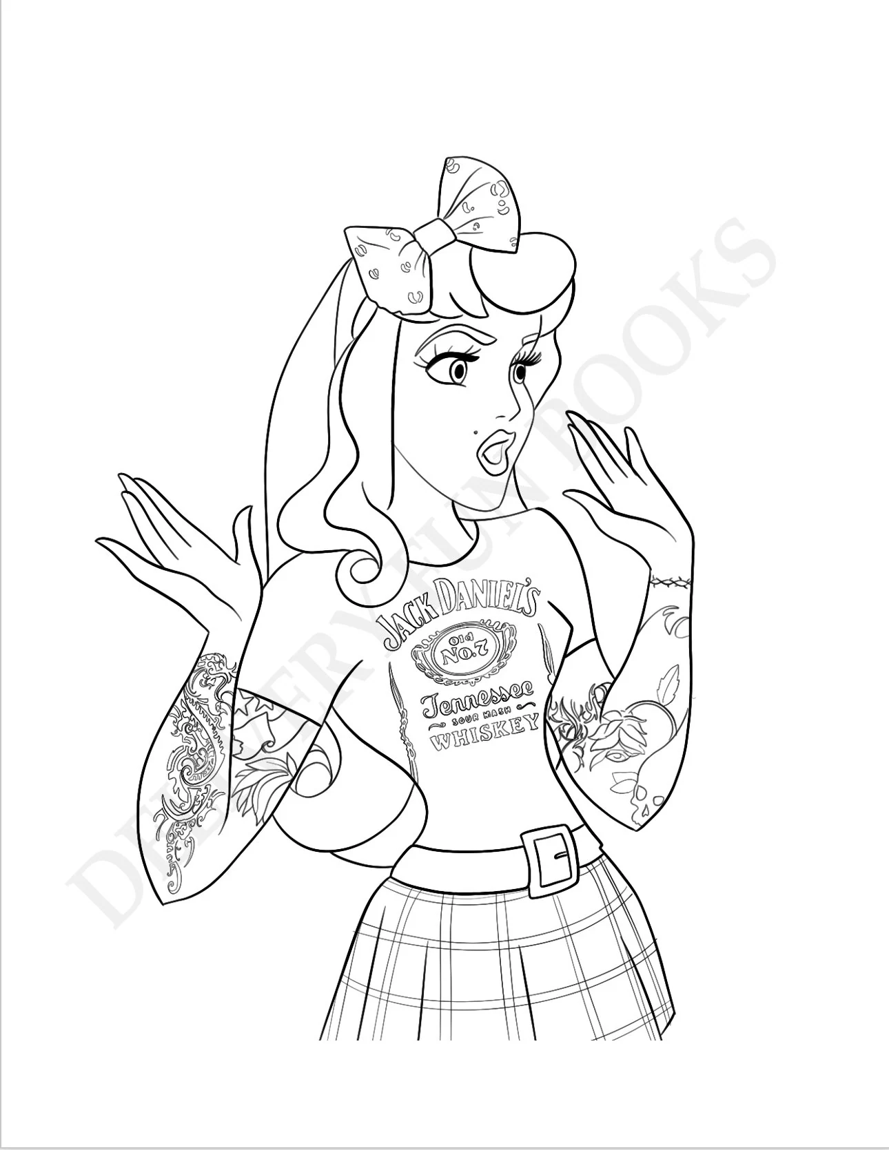 Princess With Tattoo Coloring Book 40 Amazing And Sexy Illustrations For Adults Stress Relief Printable Digital Downloads PDF Pages Etsy