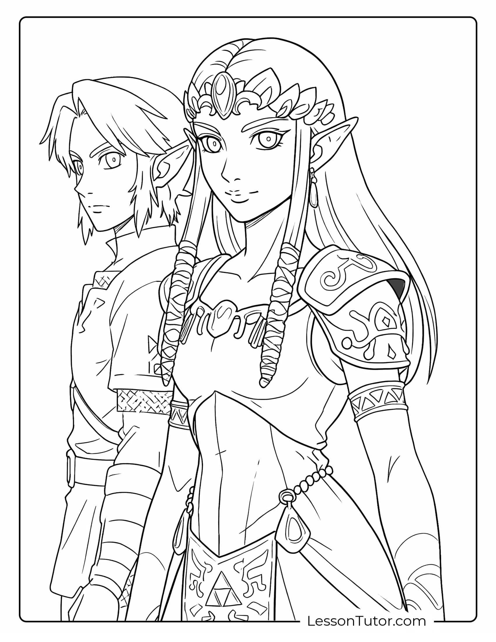 princess zelda coloring pages princess zelda coloring pages