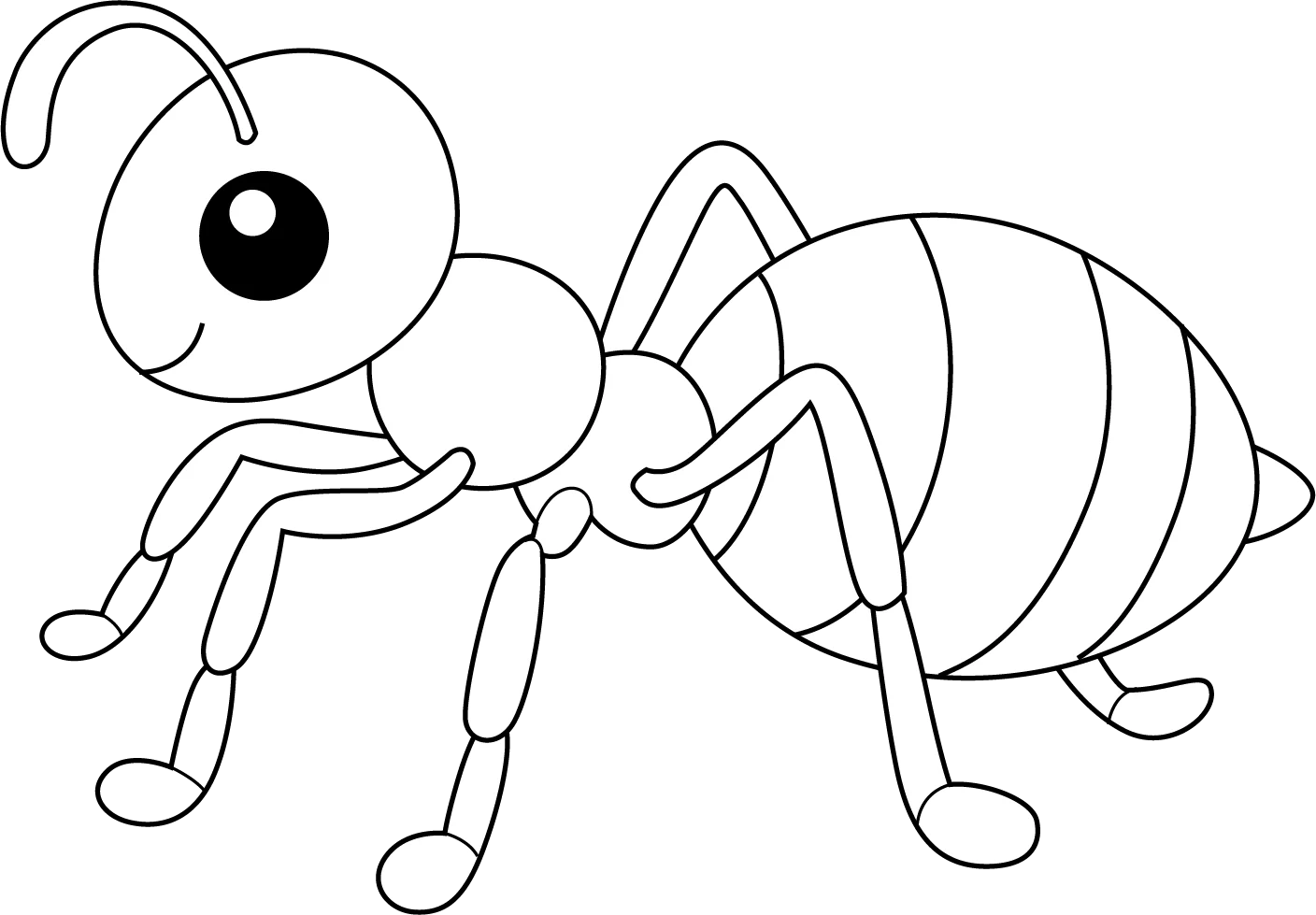 coloring page of an ant