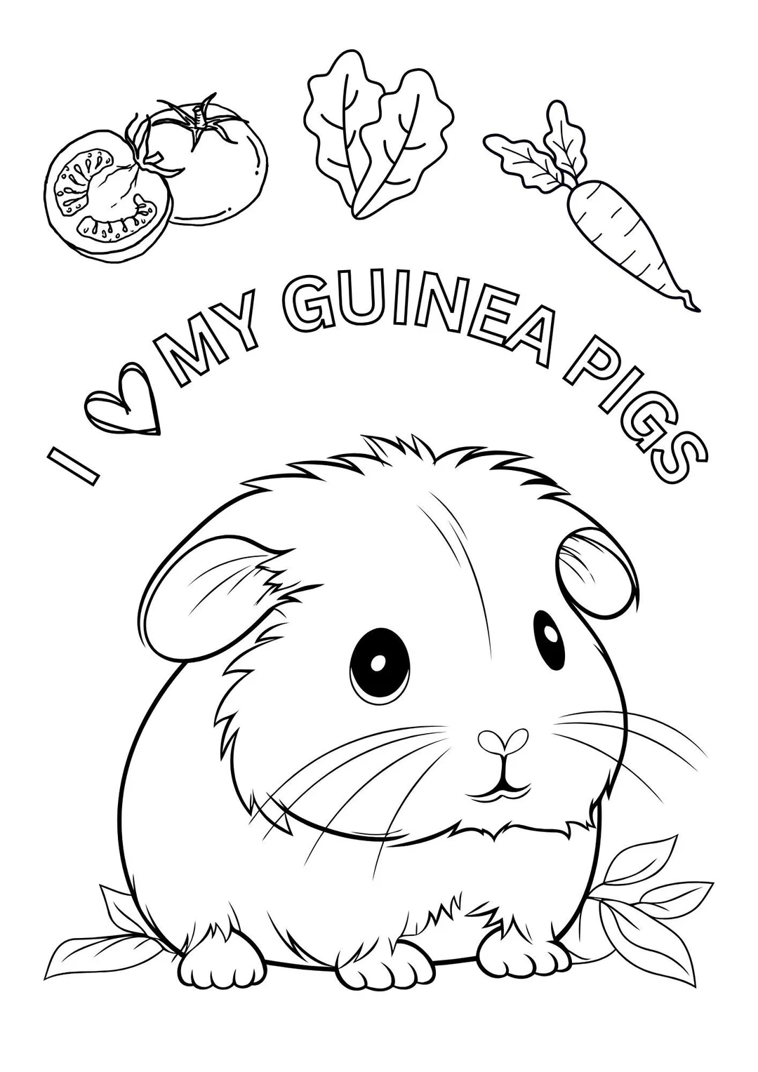 Printable Coloring Page Guinea Pigs Download Print Etsy Printable Coloring Page Guinea Pigs Download Print Etsy