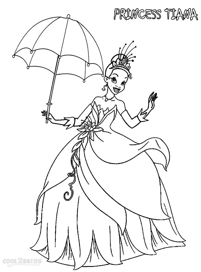 princess tiana coloring page