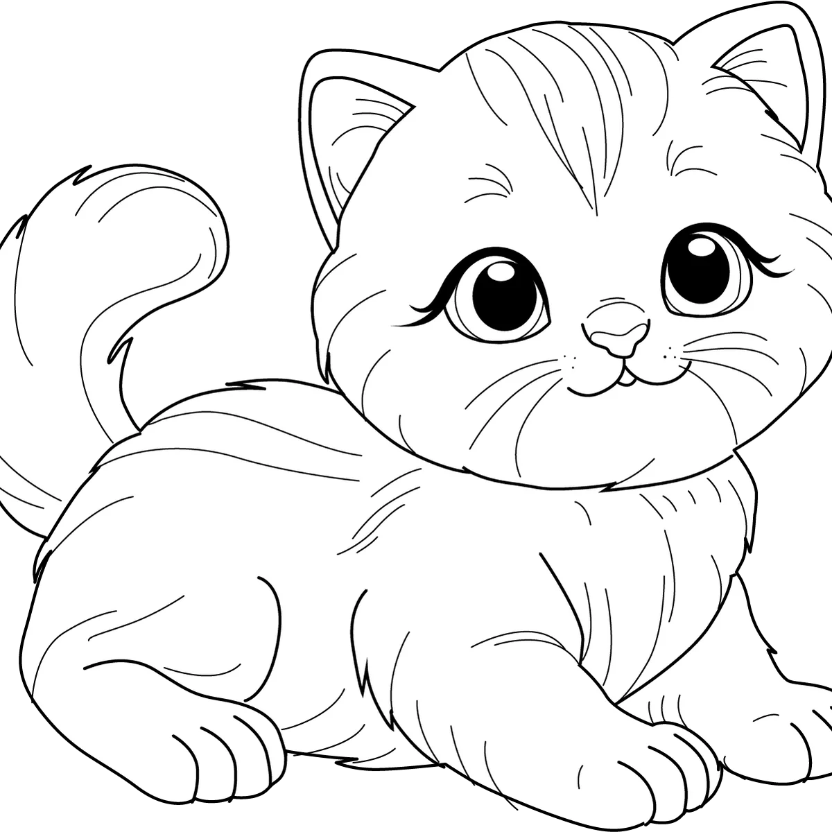 Printable Cute Cat Coloring Page Printable Cute Cat Coloring Page