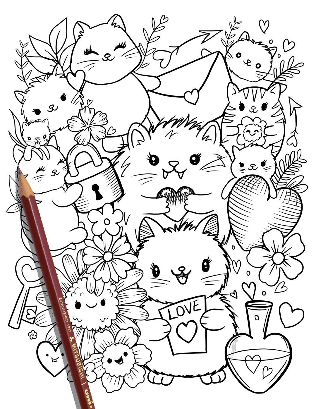 cute cats coloring pages
