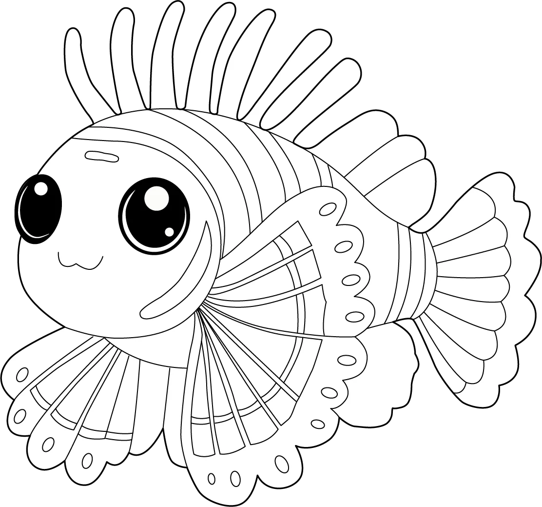 Printable Lion Fish Coloring Page Printable Lion Fish Coloring Page
