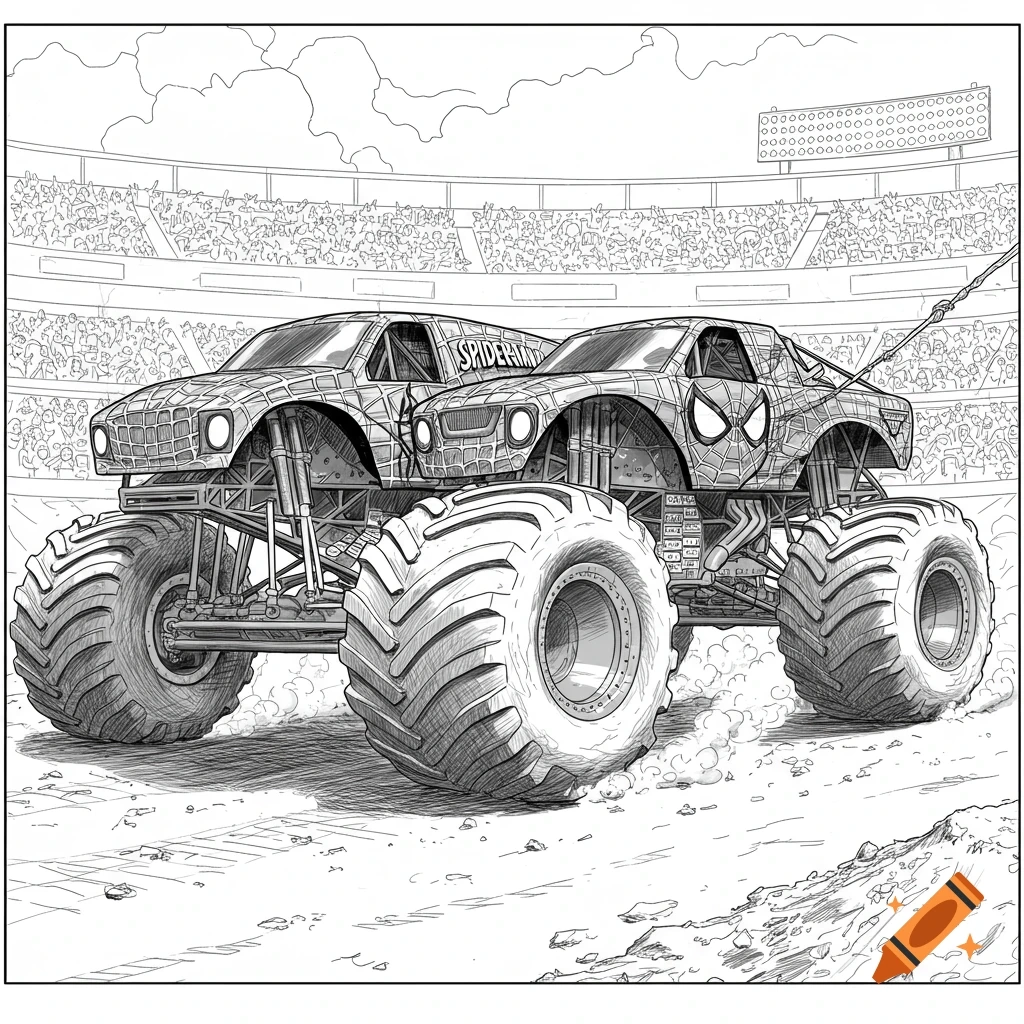 coloring page monster truck