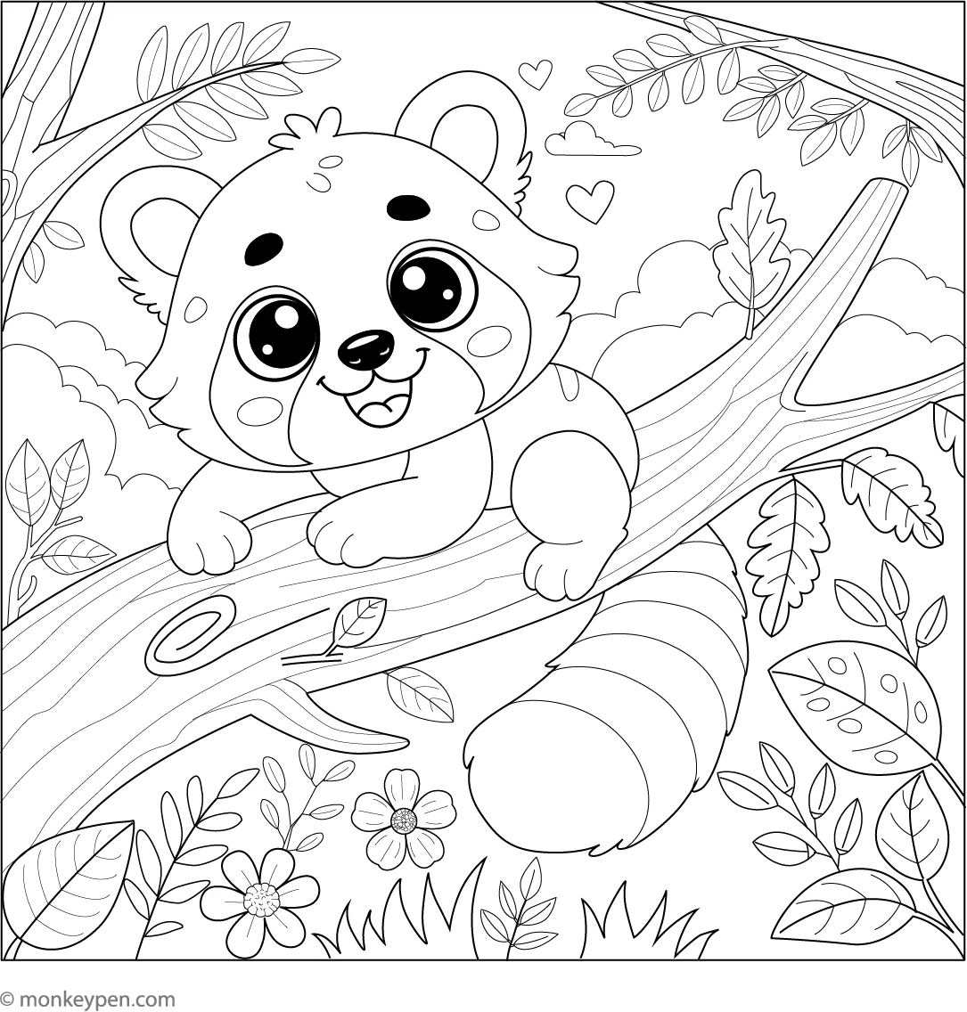 red panda coloring page red panda coloring page