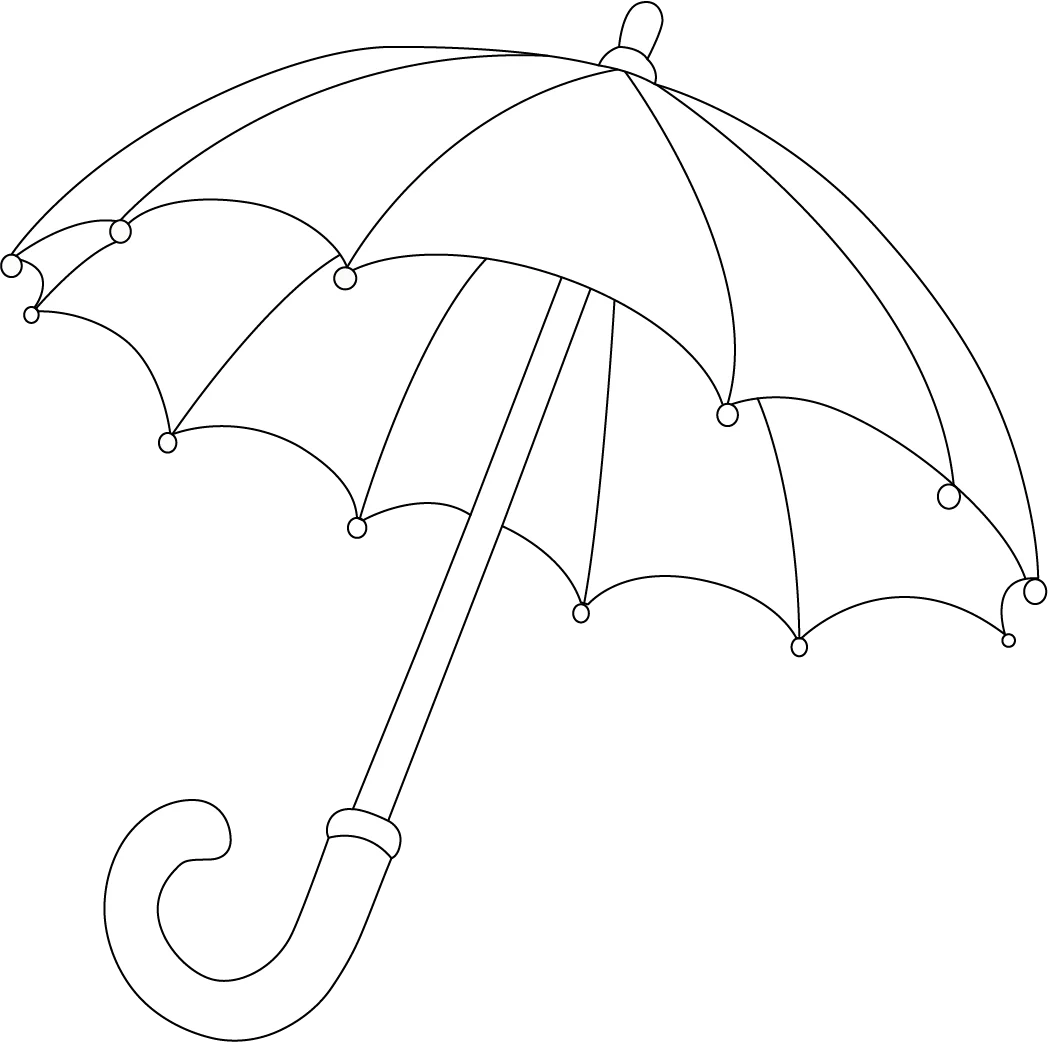 Printable Umbrella Coloring Page PDF For Children