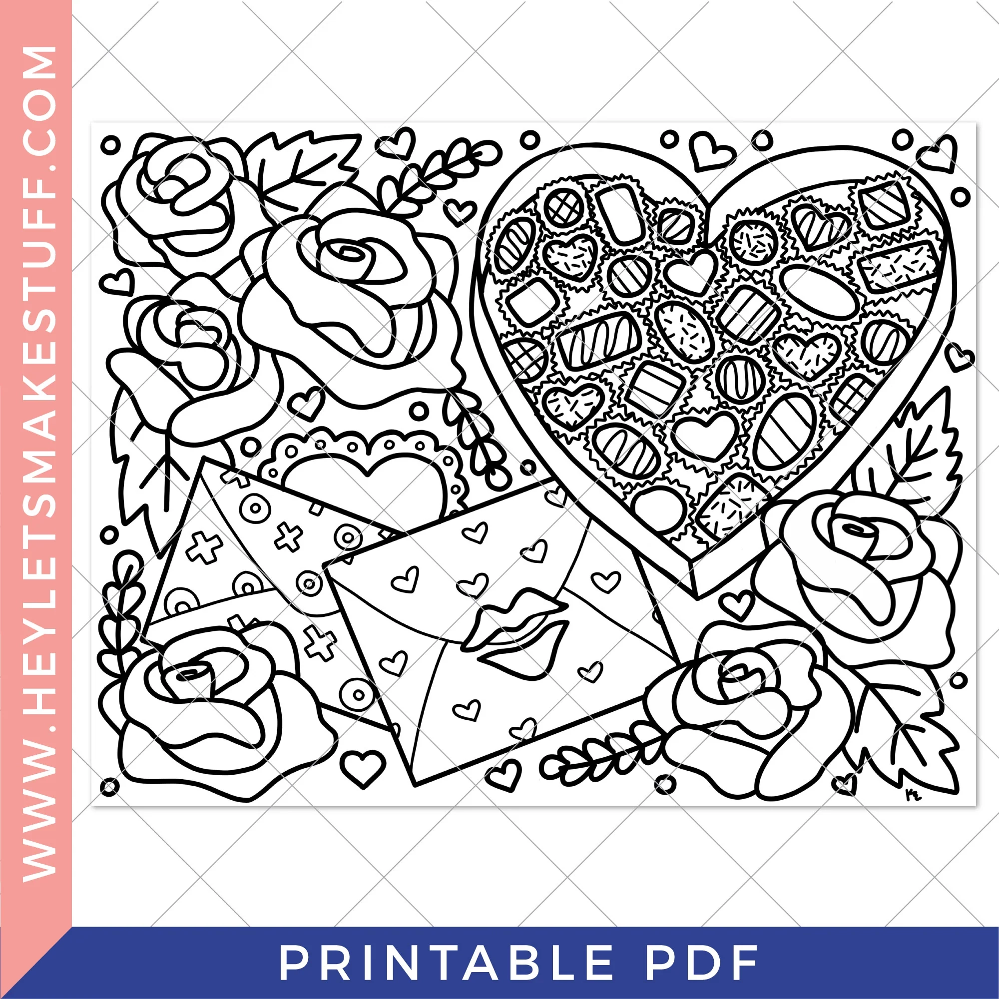 Printable Valentine s Day Coloring Page Hey Let s Make Stuff