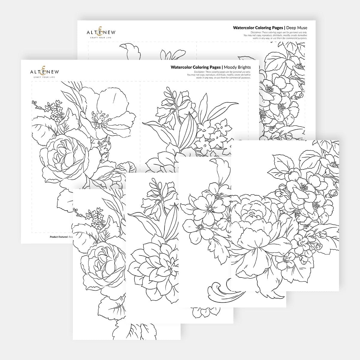 Printable Watercolor Coloring Pages For Artists Crafters Altenew