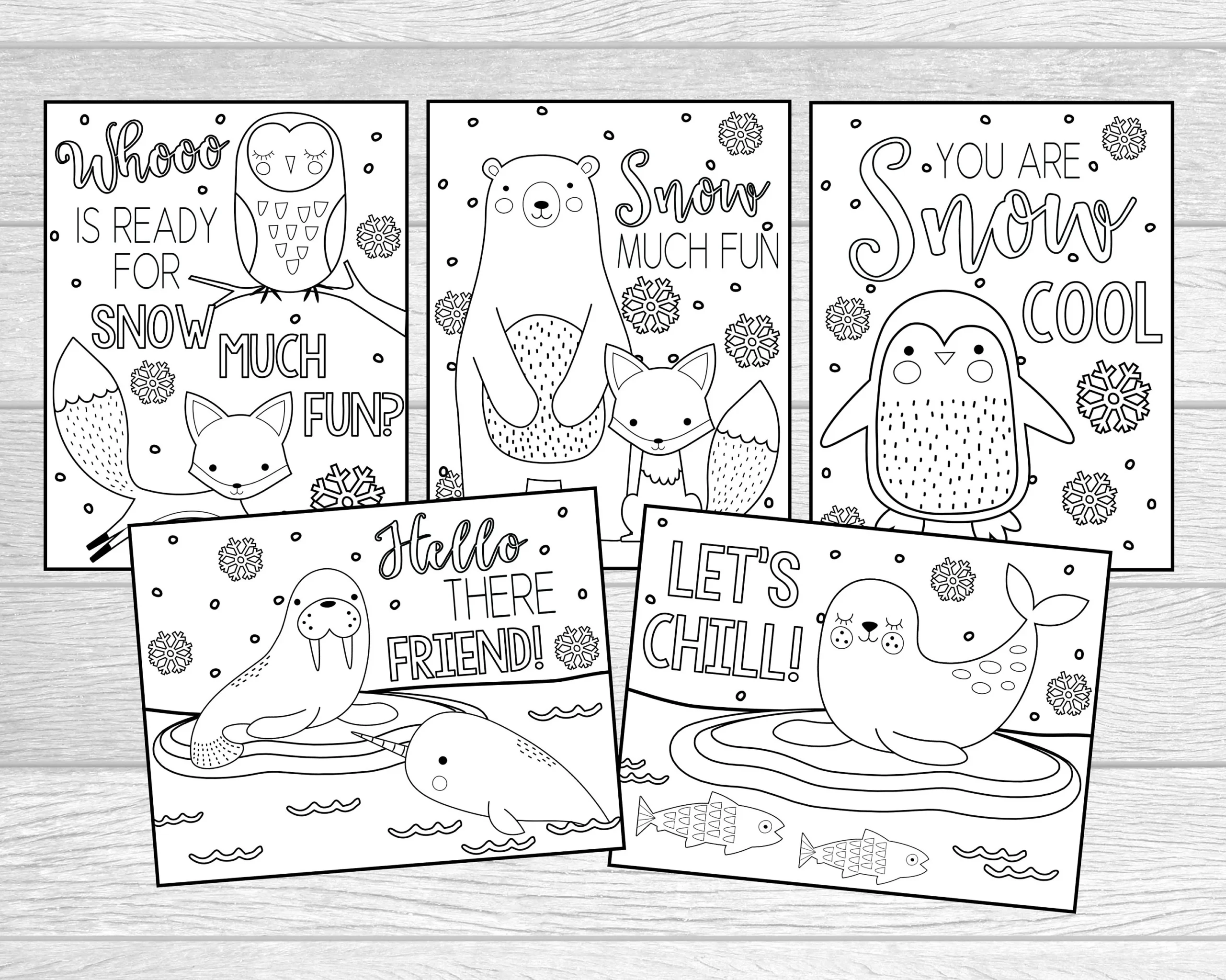 winter coloring pages animals